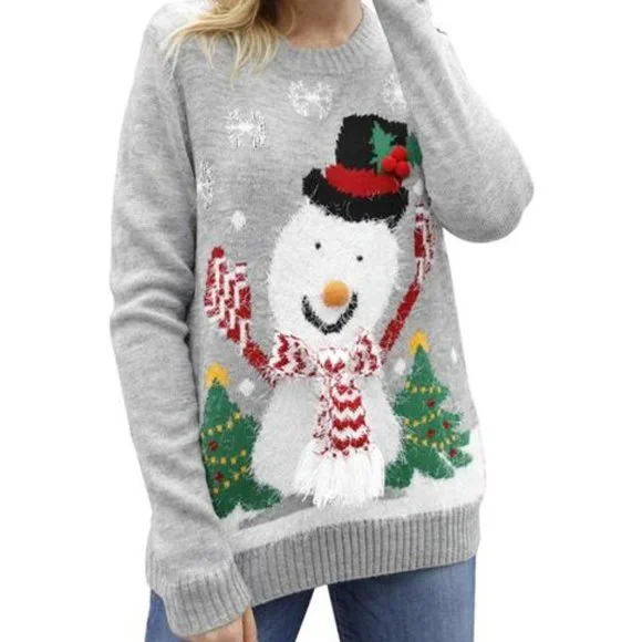 Sweaters Ugly Christmas Sweater Snowman Xmas Pullover Knitted